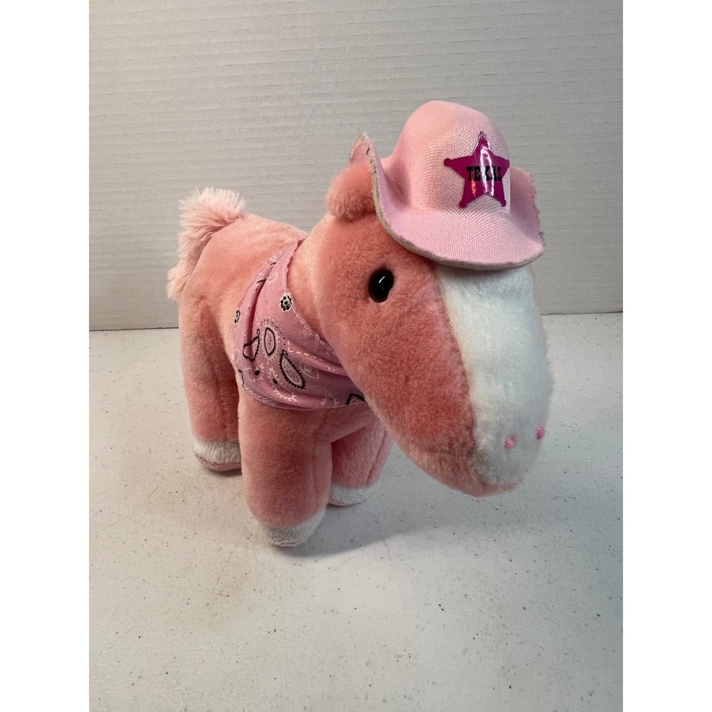 Buckaroo Bandits Pink Plush Horse Cowboy Hat Texas Star Bandana Stuffed Animal